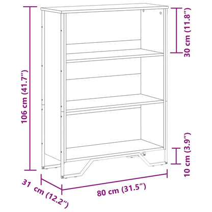 vidaXL Bookcase Black 80x31x106 cm Engineered Wood