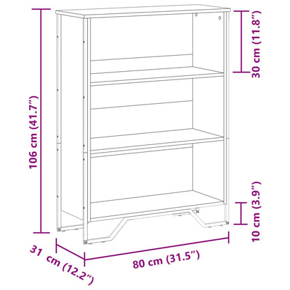 vidaXL Bookcase Grey Sonoma 80x31x106 cm Engineered Wood