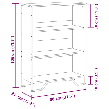 vidaXL Bookcase Brown Oak 80x31x106 cm Engineered Wood