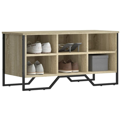 vidaXL Shoe Cabinet Sonoma Oak 90x38x45.5 cm Engineered Wood