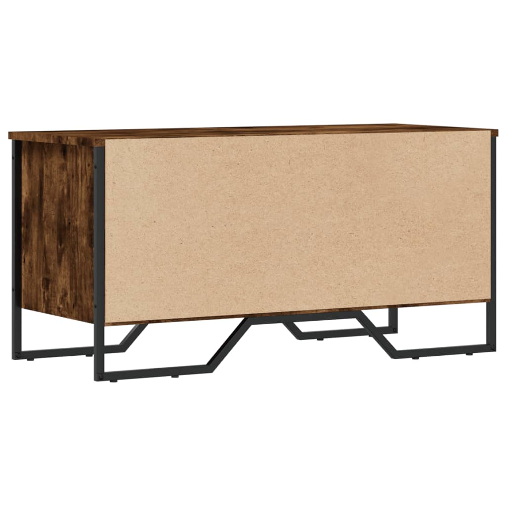 vidaXL Shoe Cabinet Smoked Oak 90x38x45.5 cm Engineered Wood