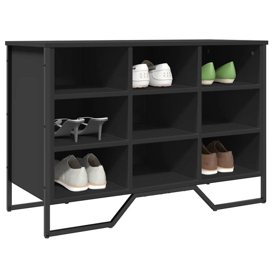 vidaXL Shoe Cabinet Black 90x38x61.5 cm Engineered Wood