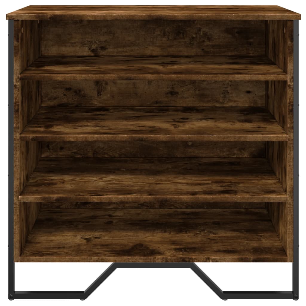vidaXL Shoe Cabinet Smoked Oak 80x38x78 cm Engineered Wood