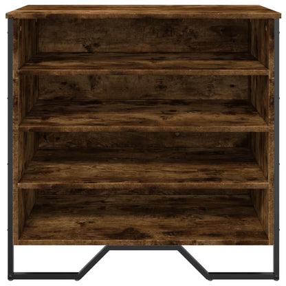 vidaXL Shoe Cabinet Smoked Oak 80x38x78 cm Engineered Wood