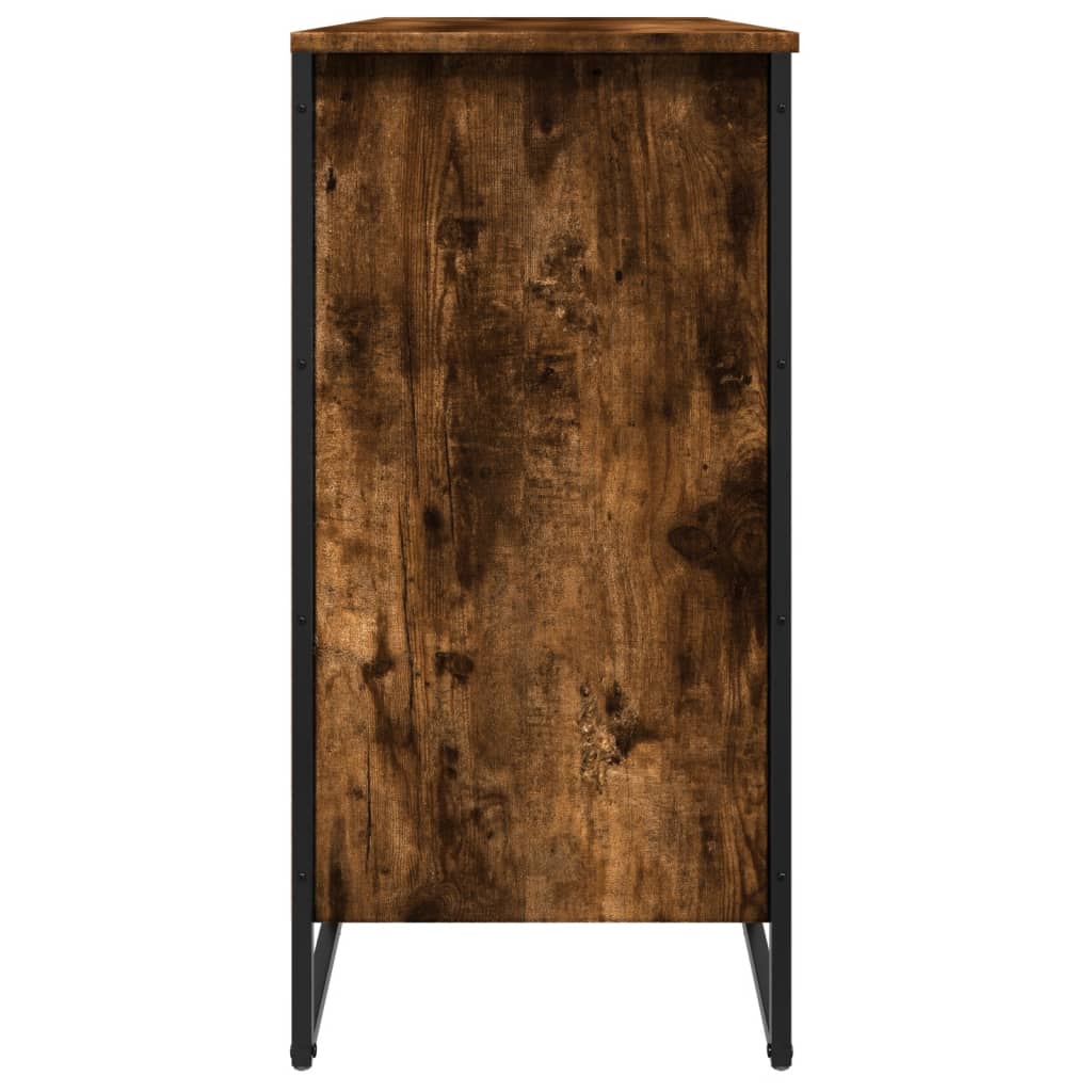 vidaXL Shoe Cabinet Smoked Oak 80x38x78 cm Engineered Wood