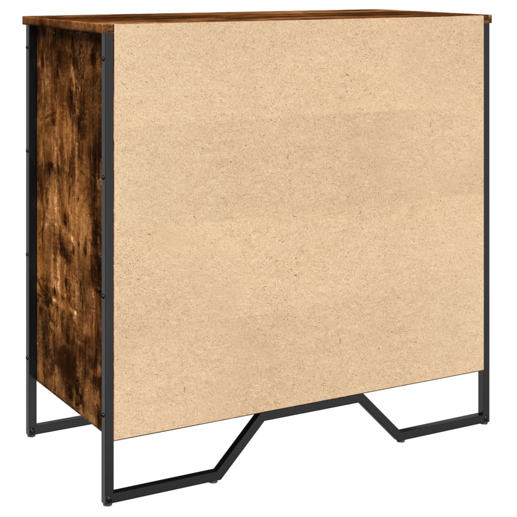 vidaXL Shoe Cabinet Smoked Oak 80x38x78 cm Engineered Wood