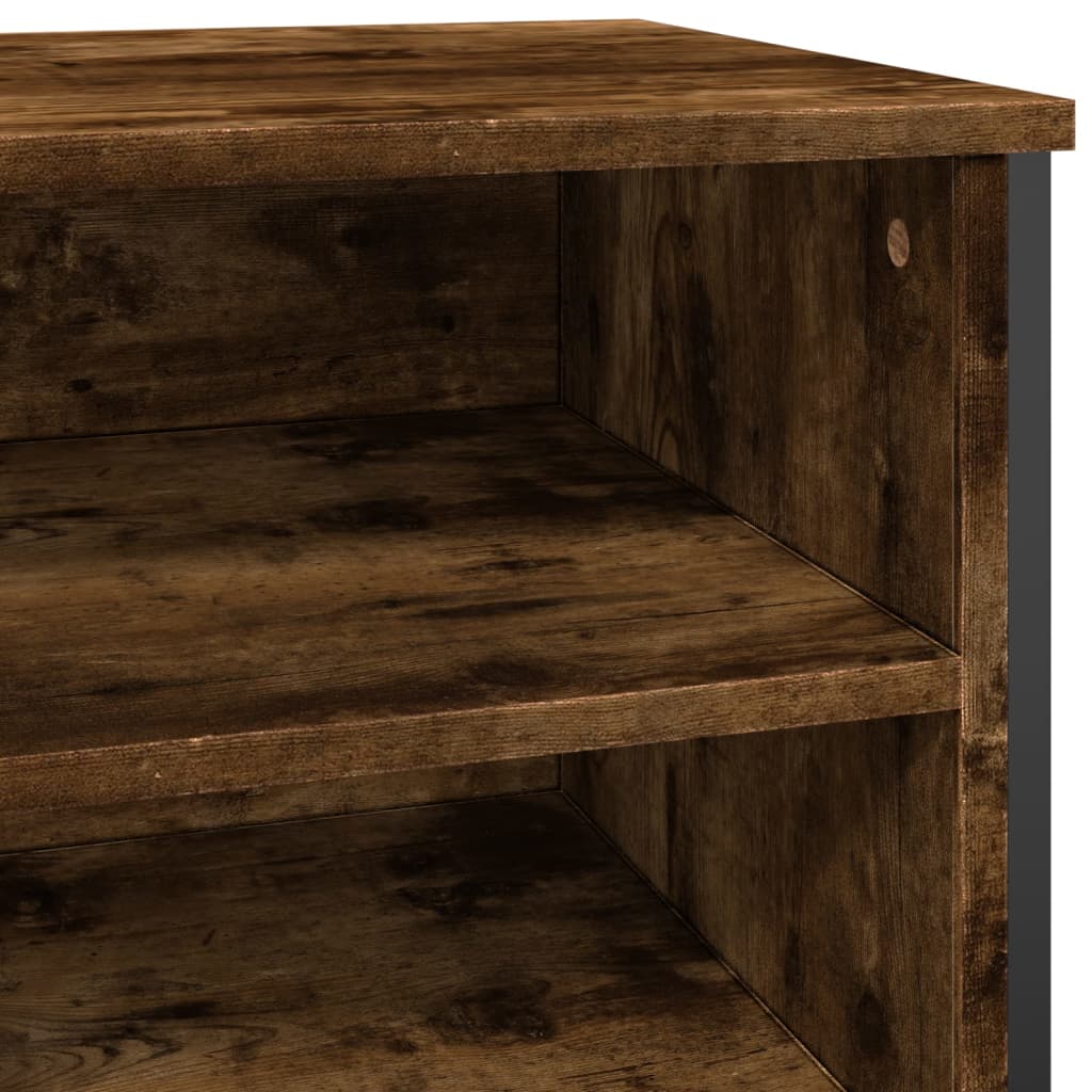 vidaXL Shoe Cabinet Smoked Oak 80x38x78 cm Engineered Wood