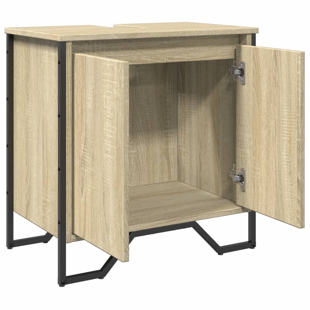 vidaXL Bathroom Sink Cabinet Sonoma Oak 60x35x60 cm Engineered Wood
