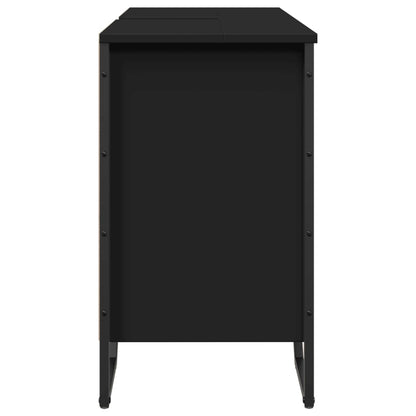 vidaXL Bathroom Sink Cabinet Black 91x35x60 cm Engineered Wood