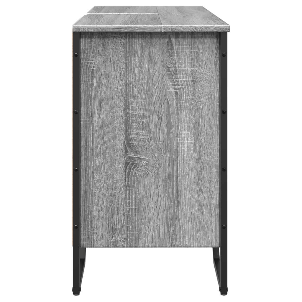 vidaXL Bathroom Sink Cabinet Grey Sonoma 91x35x60 cm Engineered Wood
