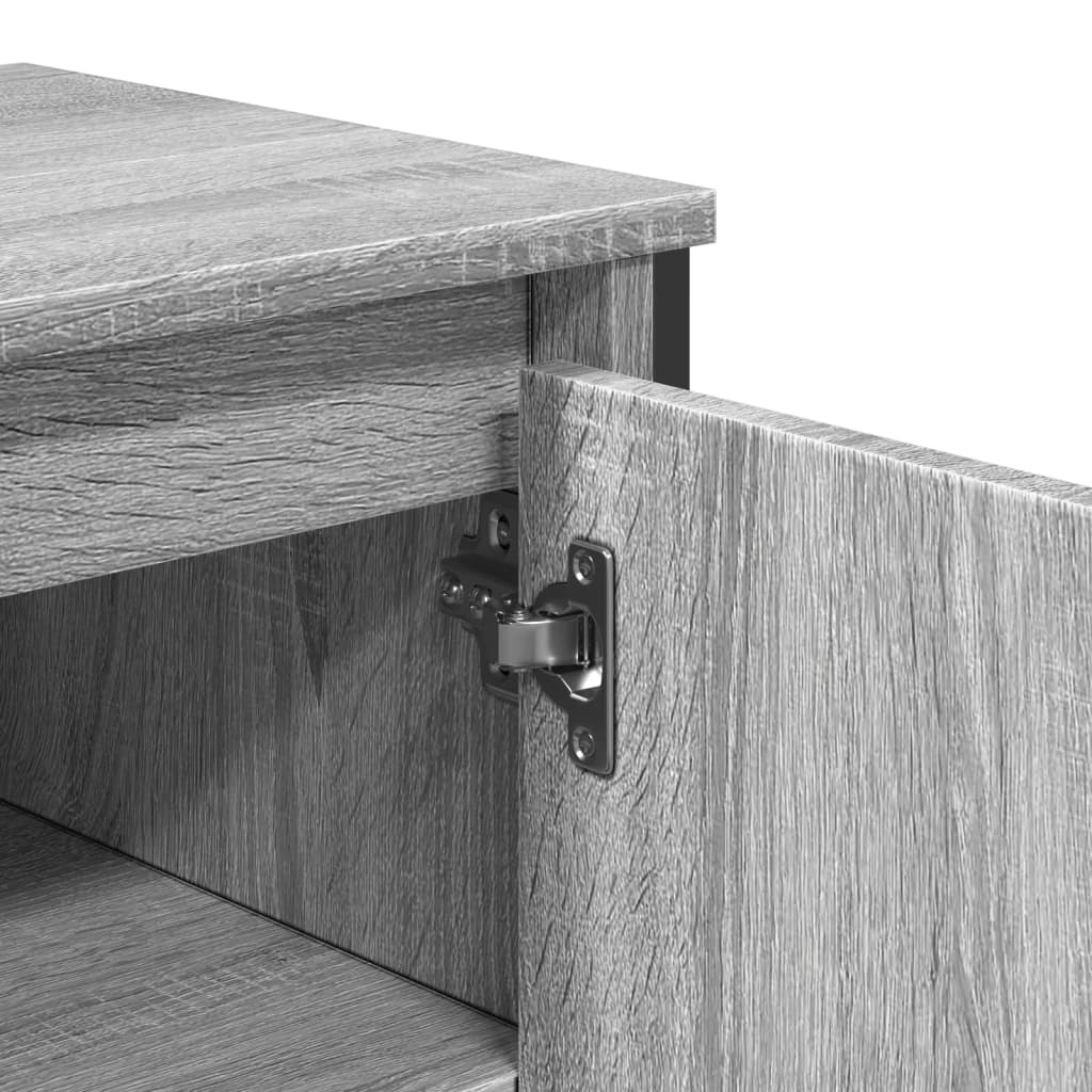 vidaXL Bathroom Sink Cabinet Grey Sonoma 91x35x60 cm Engineered Wood