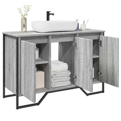 vidaXL Bathroom Sink Cabinet Grey Sonoma 91x35x60 cm Engineered Wood