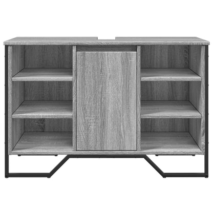 vidaXL Bathroom Sink Cabinet Grey Sonoma 91x35x60 cm Engineered Wood