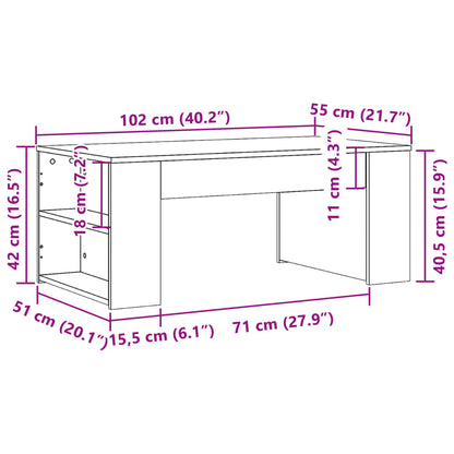 vidaXL Coffee Table Concrete Grey 102x55x42 cm Engineered Wood