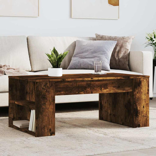 vidaXL Coffee Table Smoked Oak 102x55x42 cm Engineered Wood