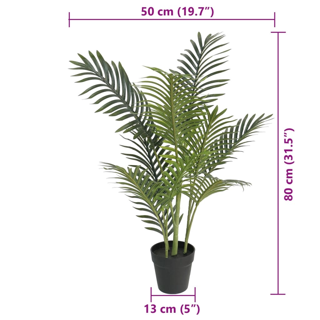vidaXL Artificial Palm Tree Green 80 cm PP