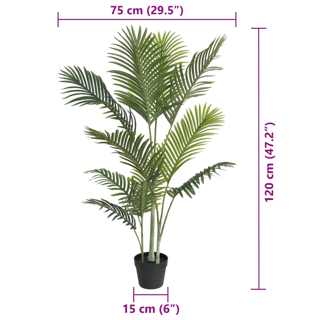 vidaXL Artificial Palm Tree Green 120 cm PP