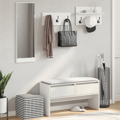 vidaXL 4 Piece Hallway Furniture Set White Engineered Wood