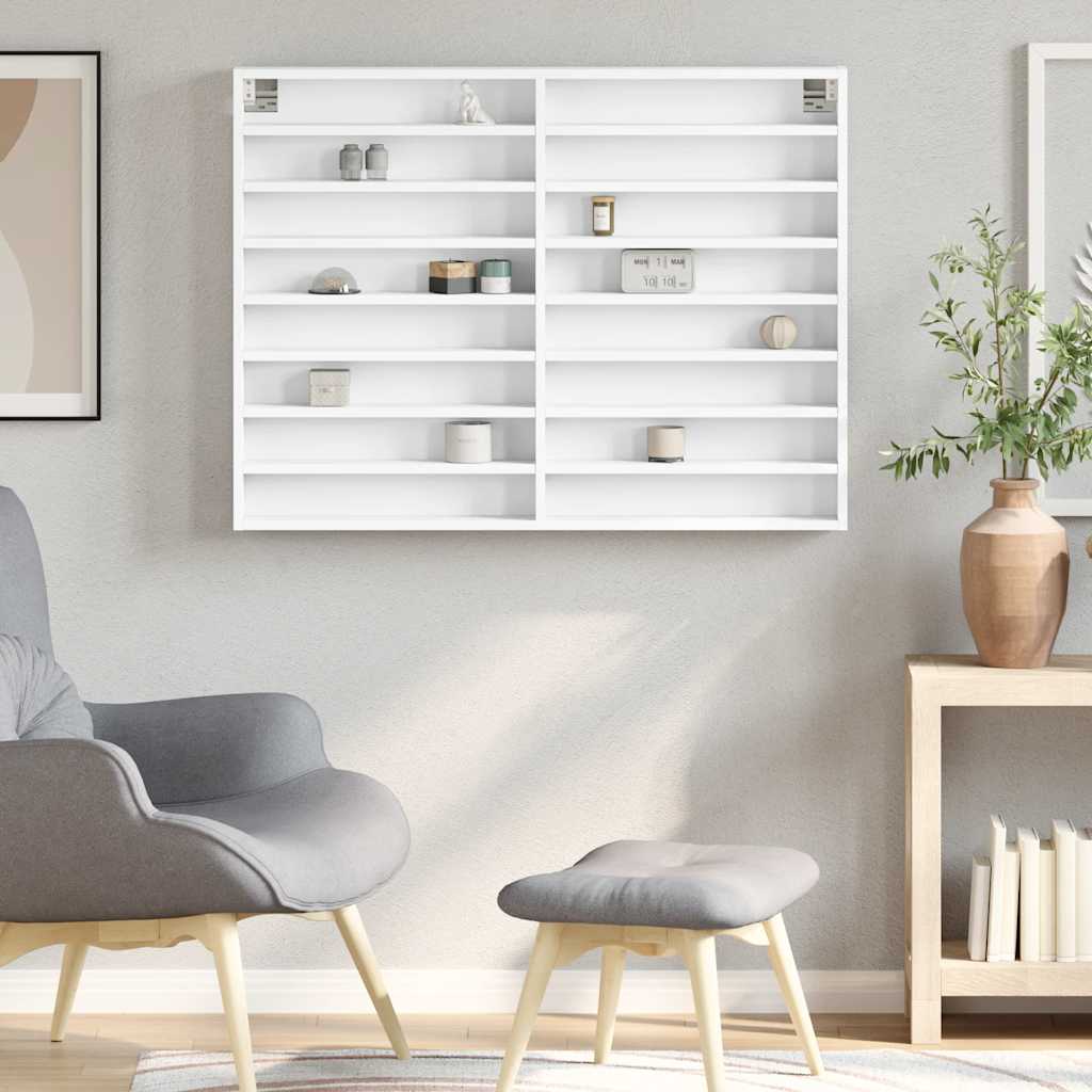 vidaXL Vitrine Cabinet White 100x8.5x75 cm Engineered Wood