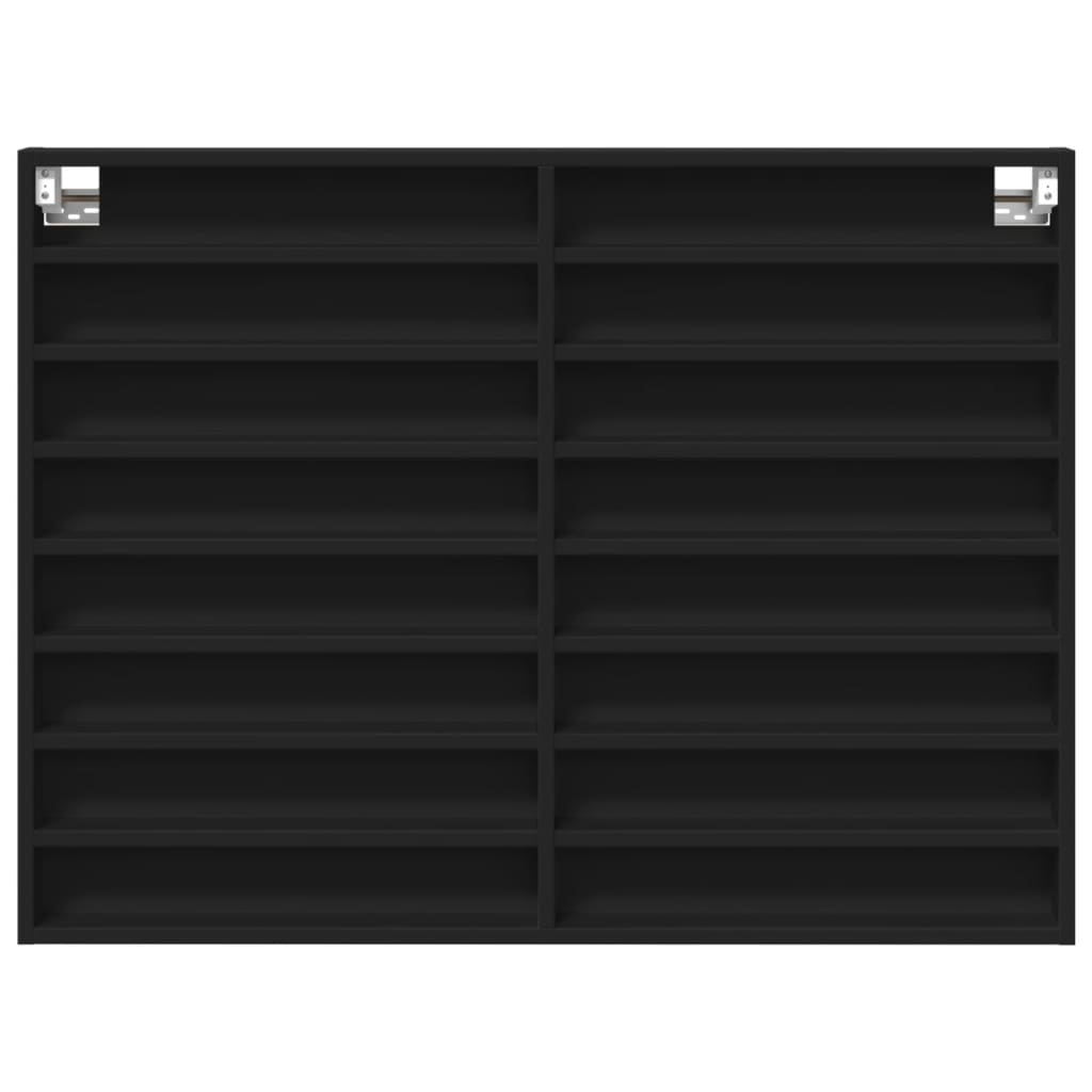vidaXL Vitrine Cabinet Black 100x8.5x75 cm Engineered Wood