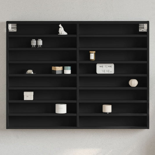 vidaXL Vitrine Cabinet Black 100x8,5x75 cm Engineered Wood