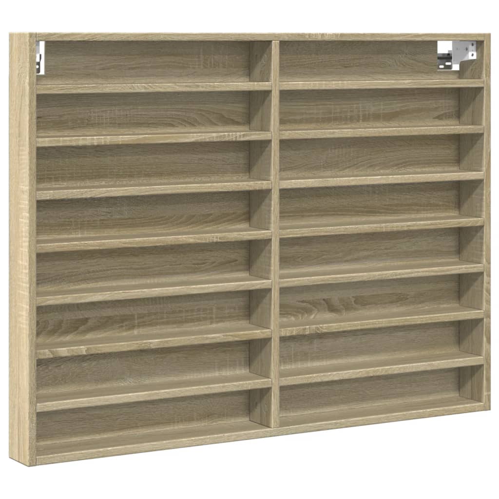 vidaXL Vitrine Cabinet Sonoma Oak 100x8.5x75 cm Engineered Wood
