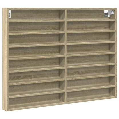vidaXL Vitrine Cabinet Sonoma Oak 100x8.5x75 cm Engineered Wood