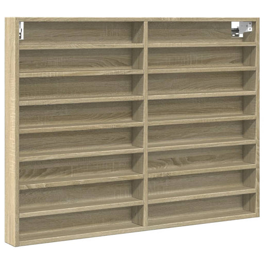 vidaXL Vitrine Cabinet Sonoma Oak 100x8.5x75 cm Engineered Wood