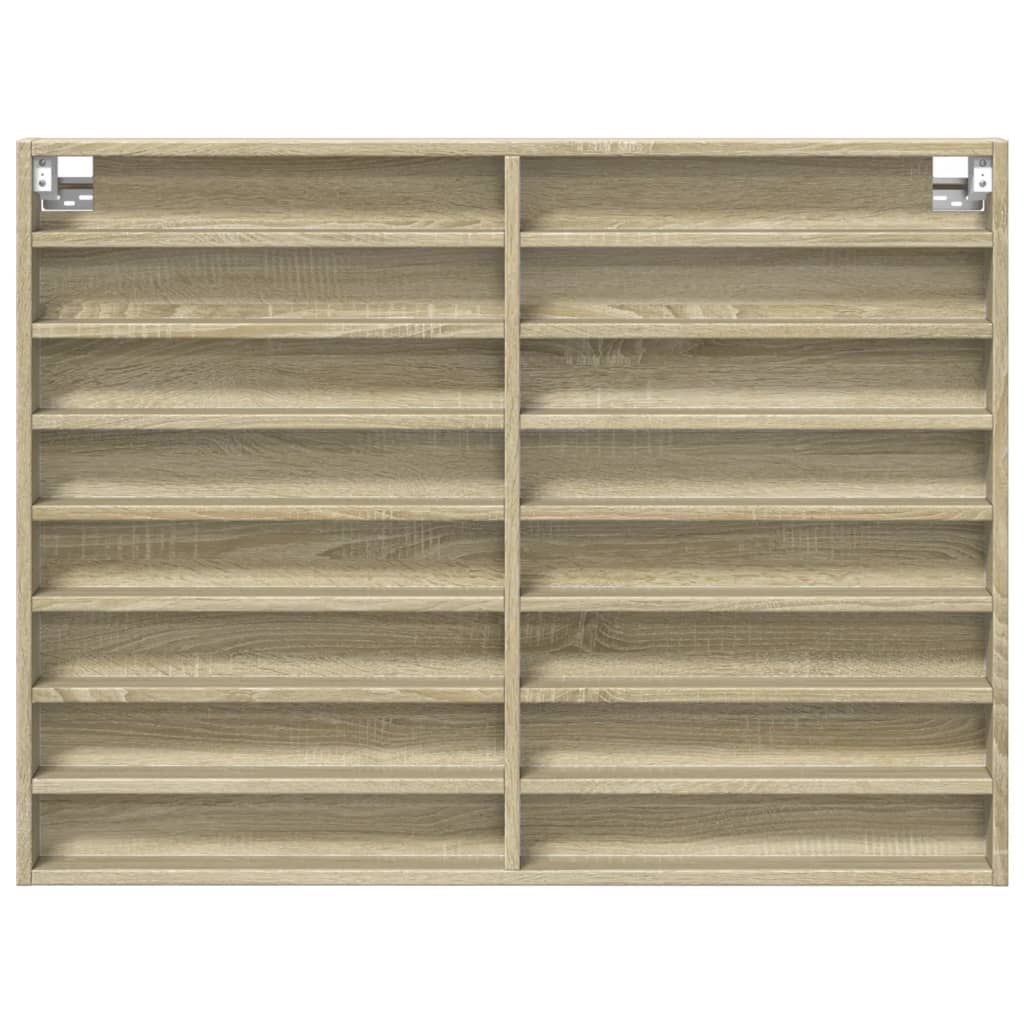 vidaXL Vitrine Cabinet Sonoma Oak 100x8.5x75 cm Engineered Wood