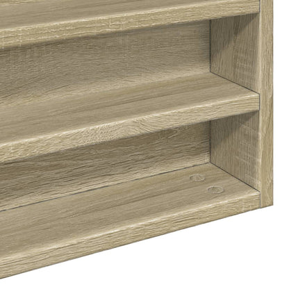 vidaXL Vitrine Cabinet Sonoma Oak 100x8.5x75 cm Engineered Wood