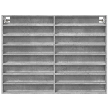 vidaXL Vitrine Cabinet Concrete Grey 100x8.5x75 cm Engineered Wood