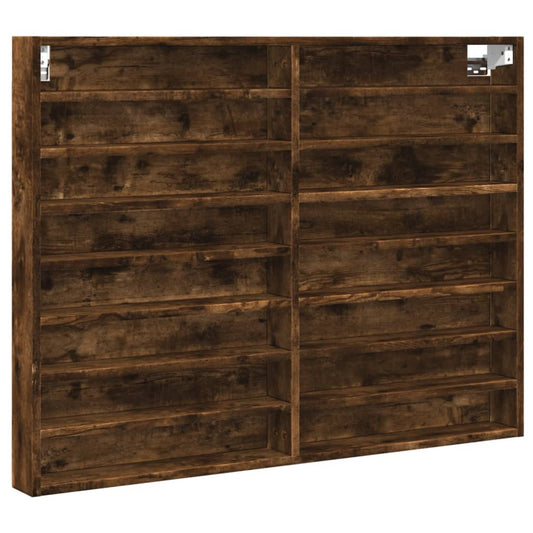 vidaXL Vitrine Cabinet Smoked Oak 100x8,5x75 cm Engineered Wood