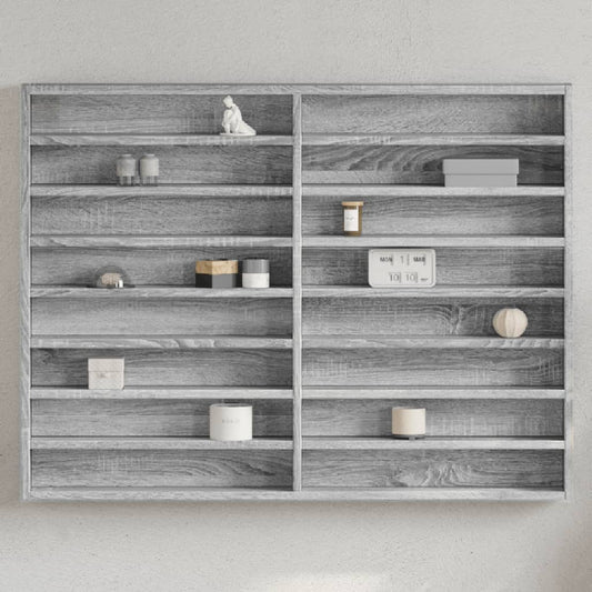 vidaXL Vitrine Cabinet Grey Sonoma 100x8,5x75 cm Engineered Wood