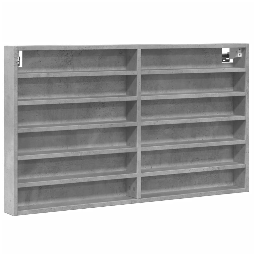 vidaXL Vitrine Cabinet Concrete Grey 100x8.5x58 cm Engineered Wood
