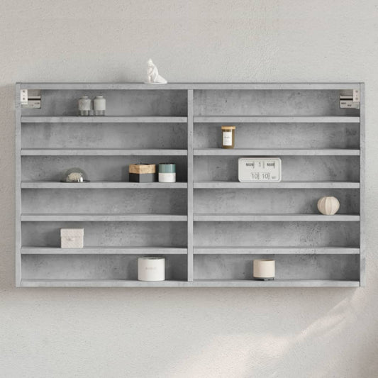 vidaXL Vitrine Cabinet Concrete Grey 100x8,5x58 cm Engineered Wood