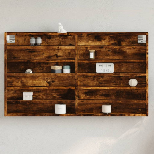 vidaXL Vitrine Cabinet Smoked Oak 100x8,5x58 cm Engineered Wood