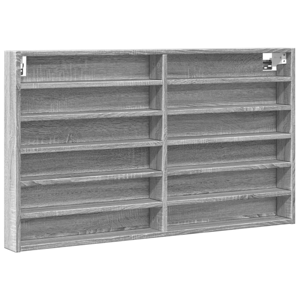 vidaXL Vitrine Cabinet Grey Sonoma 100x8.5x58 cm Engineered Wood