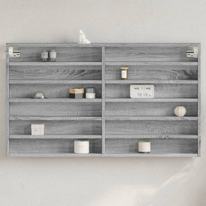 vidaXL Vitrine Cabinet Grey Sonoma 100x8.5x58 cm Engineered Wood