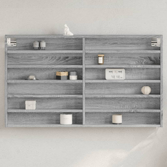 vidaXL Vitrine Cabinet Grey Sonoma 100x8,5x58 cm Engineered Wood