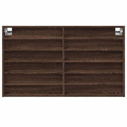 vidaXL Vitrine Cabinet Brown Oak 100x8.5x58 cm Engineered Wood