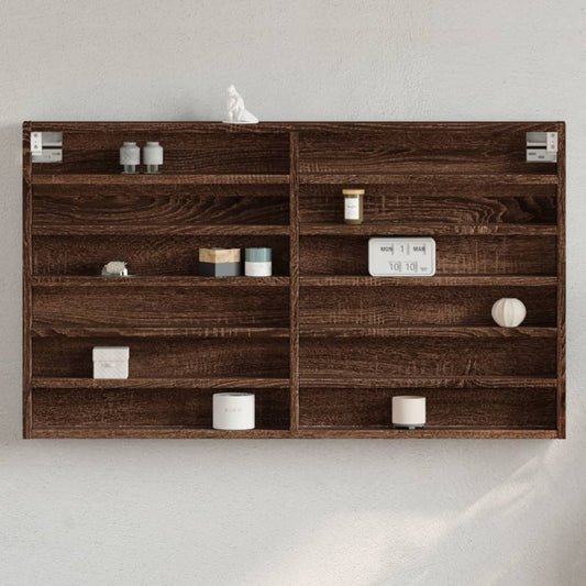 vidaXL Vitrine Cabinet Brown Oak 100x8,5x58 cm Engineered Wood