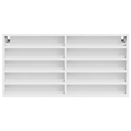 vidaXL Vitrine Cabinet White 100x8.5x50 cm Engineered Wood
