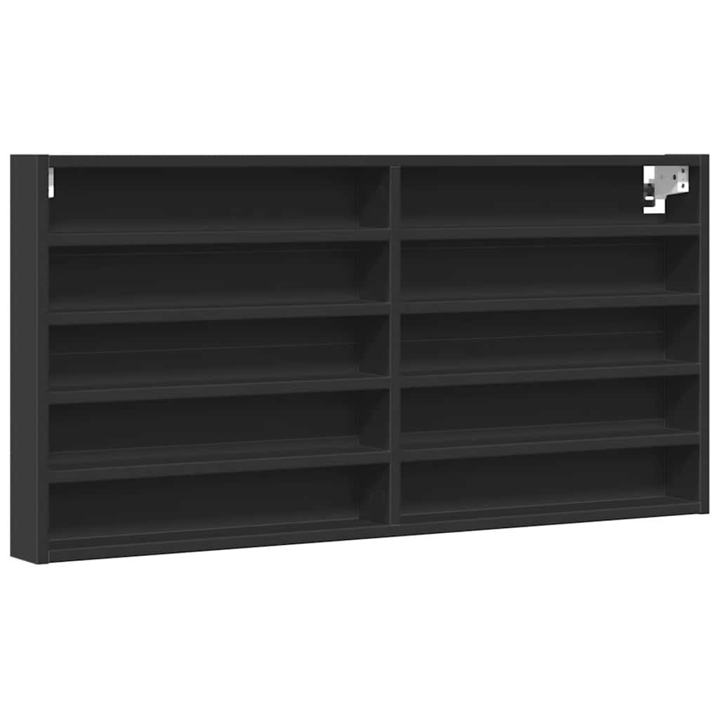 vidaXL Vitrine Cabinet Black 100x8.5x50 cm Engineered Wood
