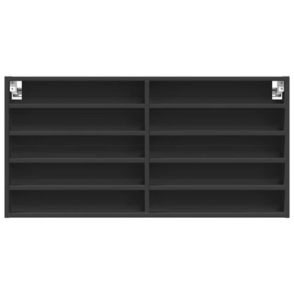 vidaXL Vitrine Cabinet Black 100x8.5x50 cm Engineered Wood