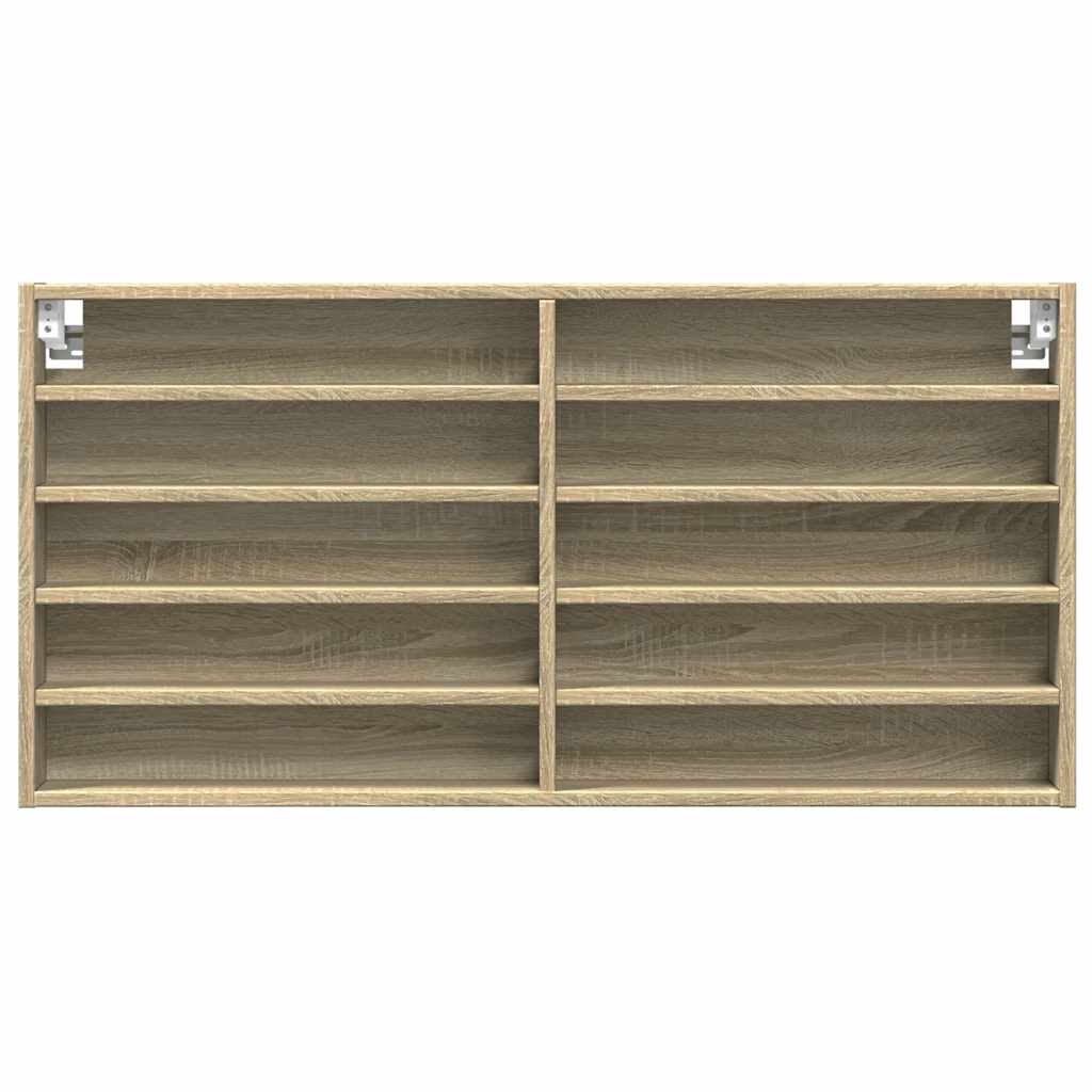 vidaXL Vitrine Cabinet Sonoma Oak 100x8.5x50 cm Engineered Wood