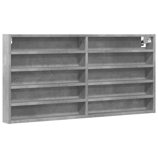vidaXL Vitrine Cabinet Concrete Grey 100x8,5x50 cm Engineered Wood