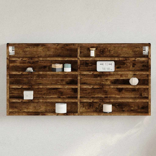 vidaXL Vitrine Cabinet Smoked Oak 100x8,5x50 cm Engineered Wood