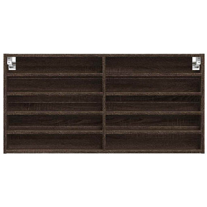 vidaXL Vitrine Cabinet Brown Oak 100x8.5x50 cm Engineered Wood