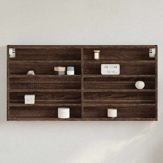 vidaXL Vitrine Cabinet Brown Oak 100x8,5x50 cm Engineered Wood