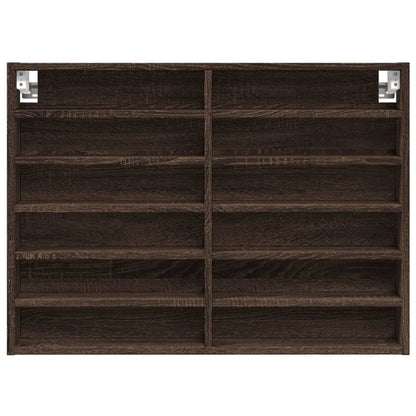vidaXL Vitrine Cabinet Brown Oak 80x8.5x58 cm Engineered Wood